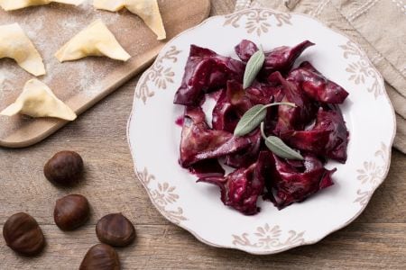 Maronen- und Wurst-Ravioli