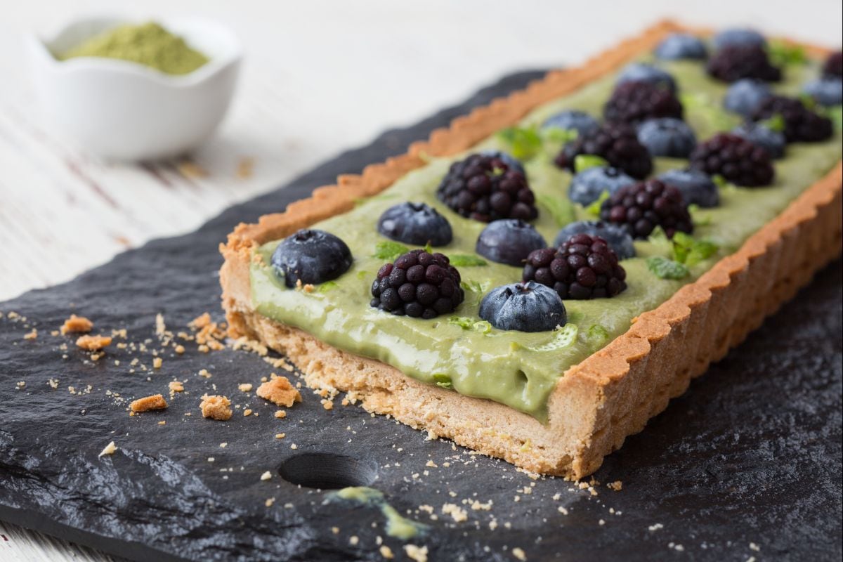 Tarte mit Matcha-Tee-Creme