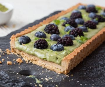 Tarte mit Matcha-Tee-Creme