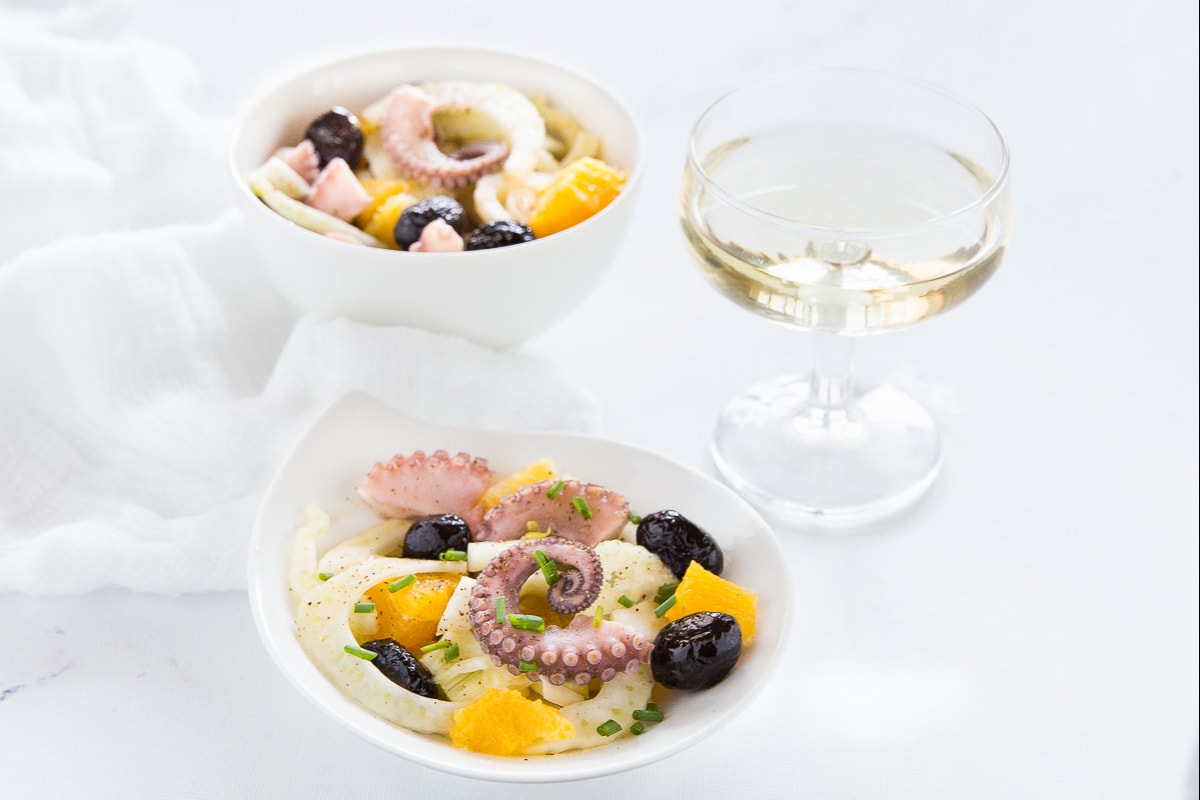 Oktopussalat mit Fenchel und Orangen