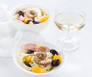 Oktopussalat mit Fenchel und Orangen