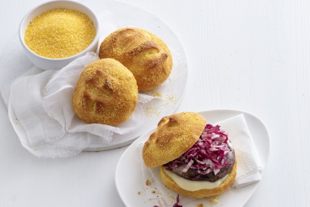 Cornbread-Burger mit Steinpilz