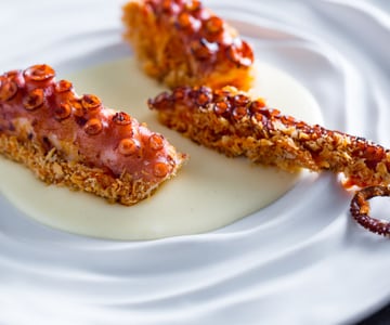 Gegrillter Oktopus auf Kartoffelcreme