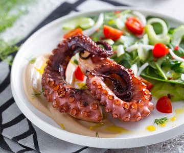 Gegrillter Oktopus und seine Mayonnaise