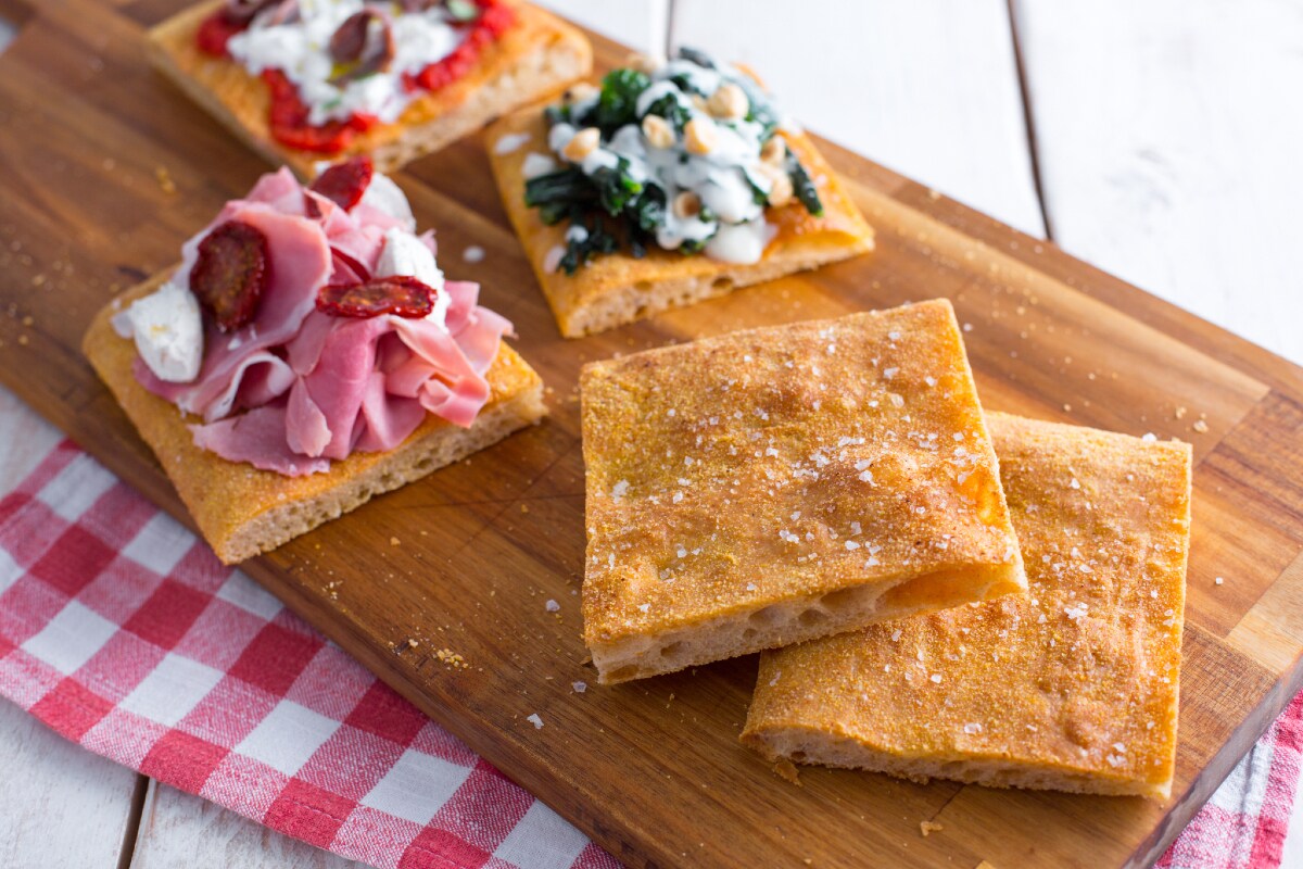 Focaccia mit hoher Hydratation