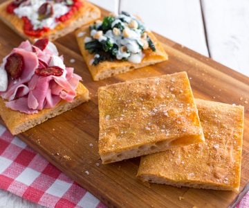 Focaccia mit hoher Hydratation