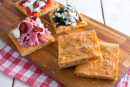 Focaccia mit hoher Hydratation