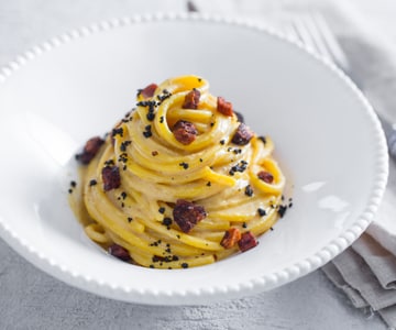 Falsche Carbonara mit Safran
