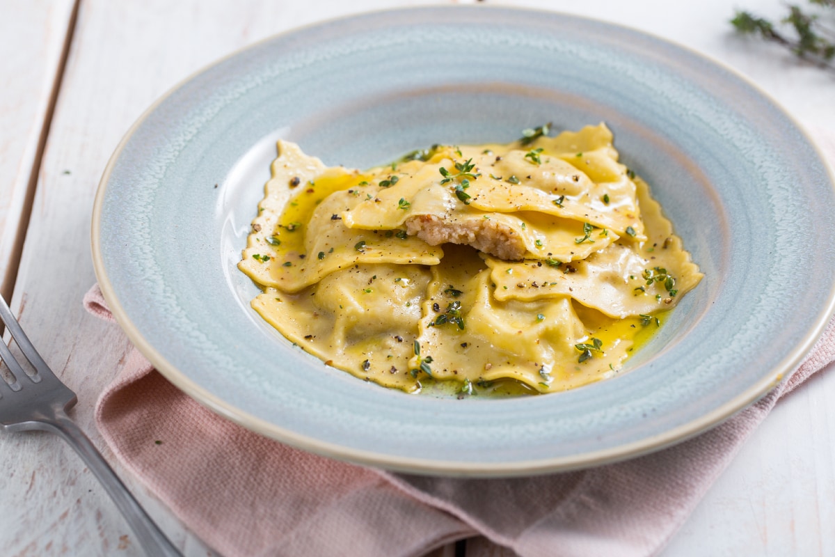 Tortelli mit Wurst und Kartoffeln