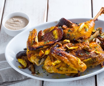 Hähnchen mit Kräutern und Pilzen
