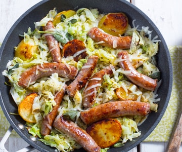 Wirsing, Kartoffeln und Wurst