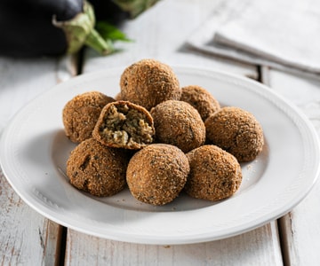 Gebackene Auberginenbällchen