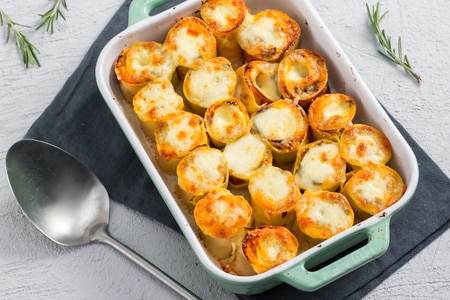 Pilznester, Kürbiscreme und Mozzarella
