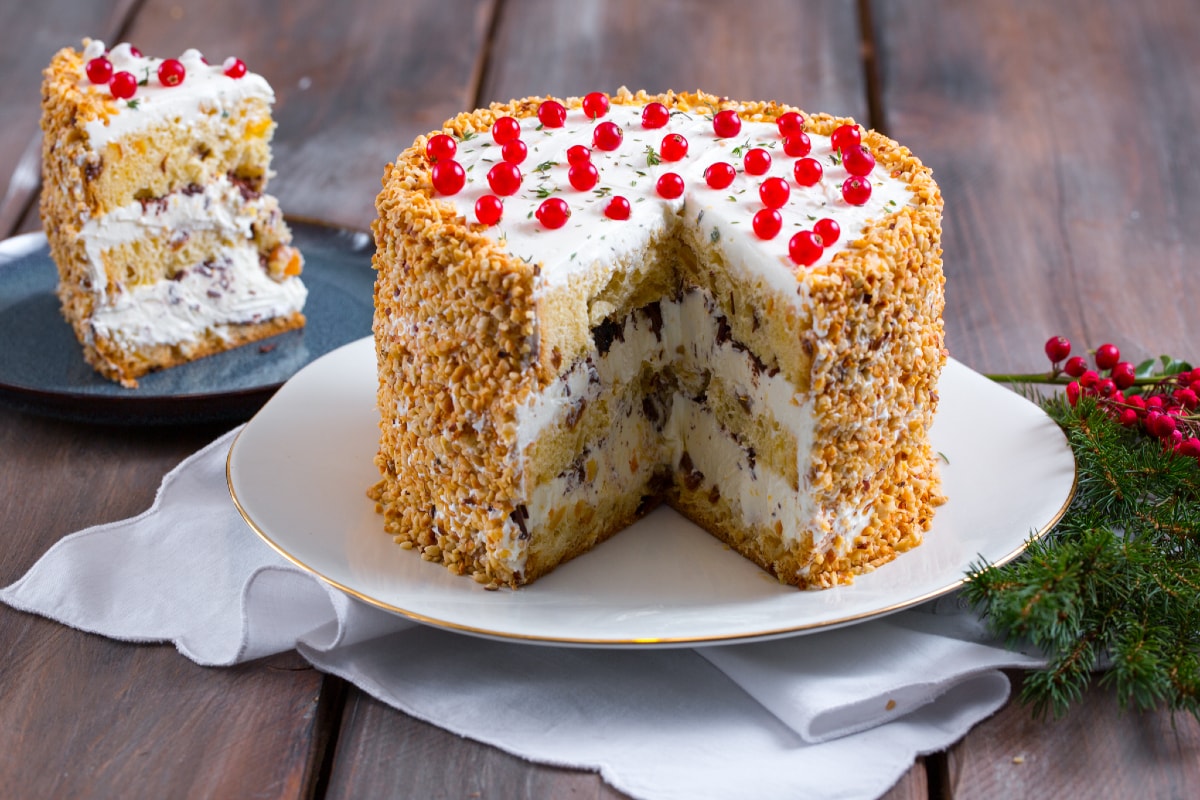 Panettone gefüllt mit Sahne und Mascarpone