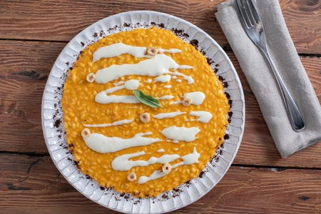 Risotto mit Kürbiscreme und Pecorino