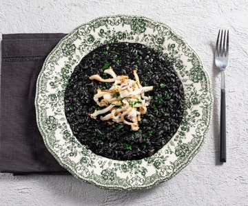 Risotto mit Tintenfischtinte