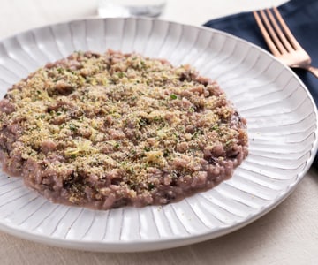 Risotto mit Radicchio, Sardellenbutter und aromatischem Brot