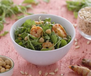 Kichererbsen-Garnelen-Rucola-Salat