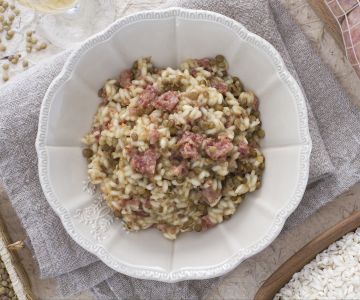 Risotto mit Cotechino, Linsen und Sekt