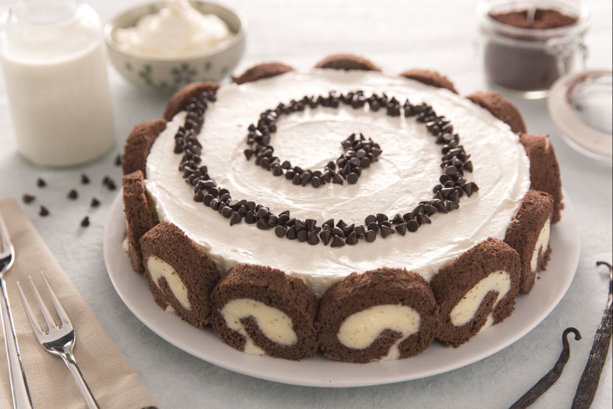 Käsekuchen-Swiss-Roll