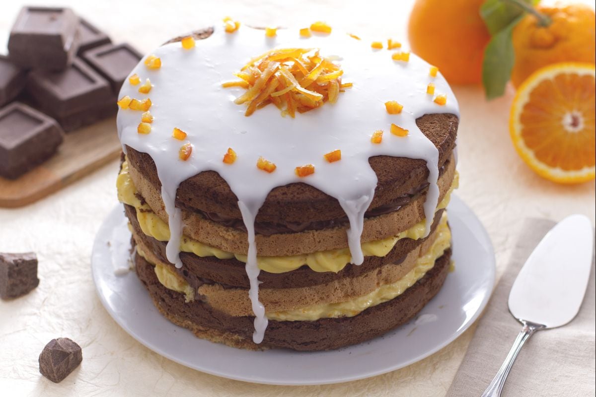 Doppelte Schokoladen-Orangen-Torte