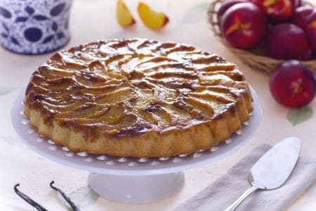 Pfirsich-Amaretti-Upside-Down-Kuchen