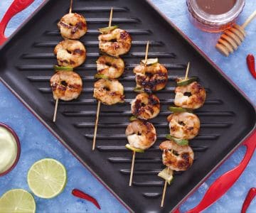 Mit Honig gebratene Garnelen