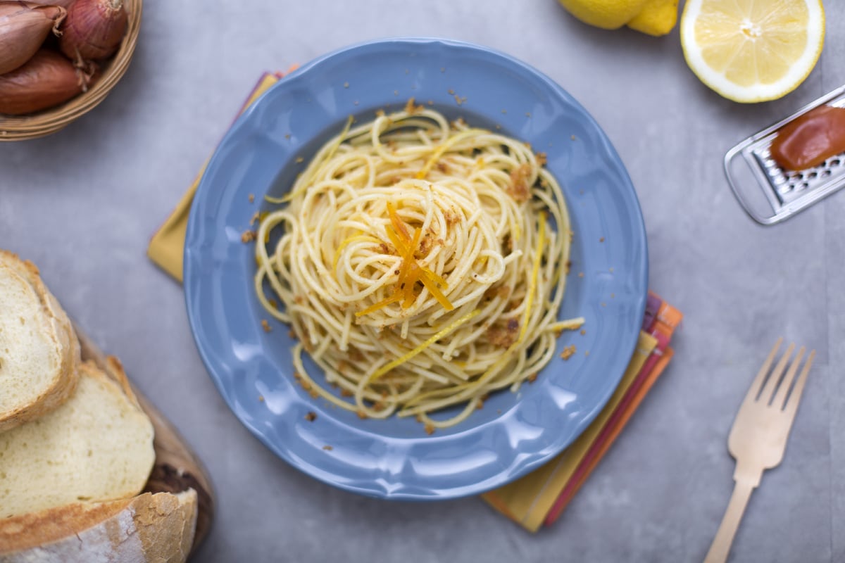Spaghetti mit Bottarga und Paniermehl