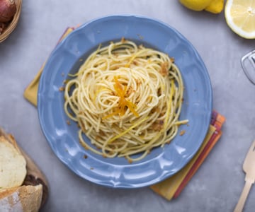Spaghetti mit Bottarga und Paniermehl