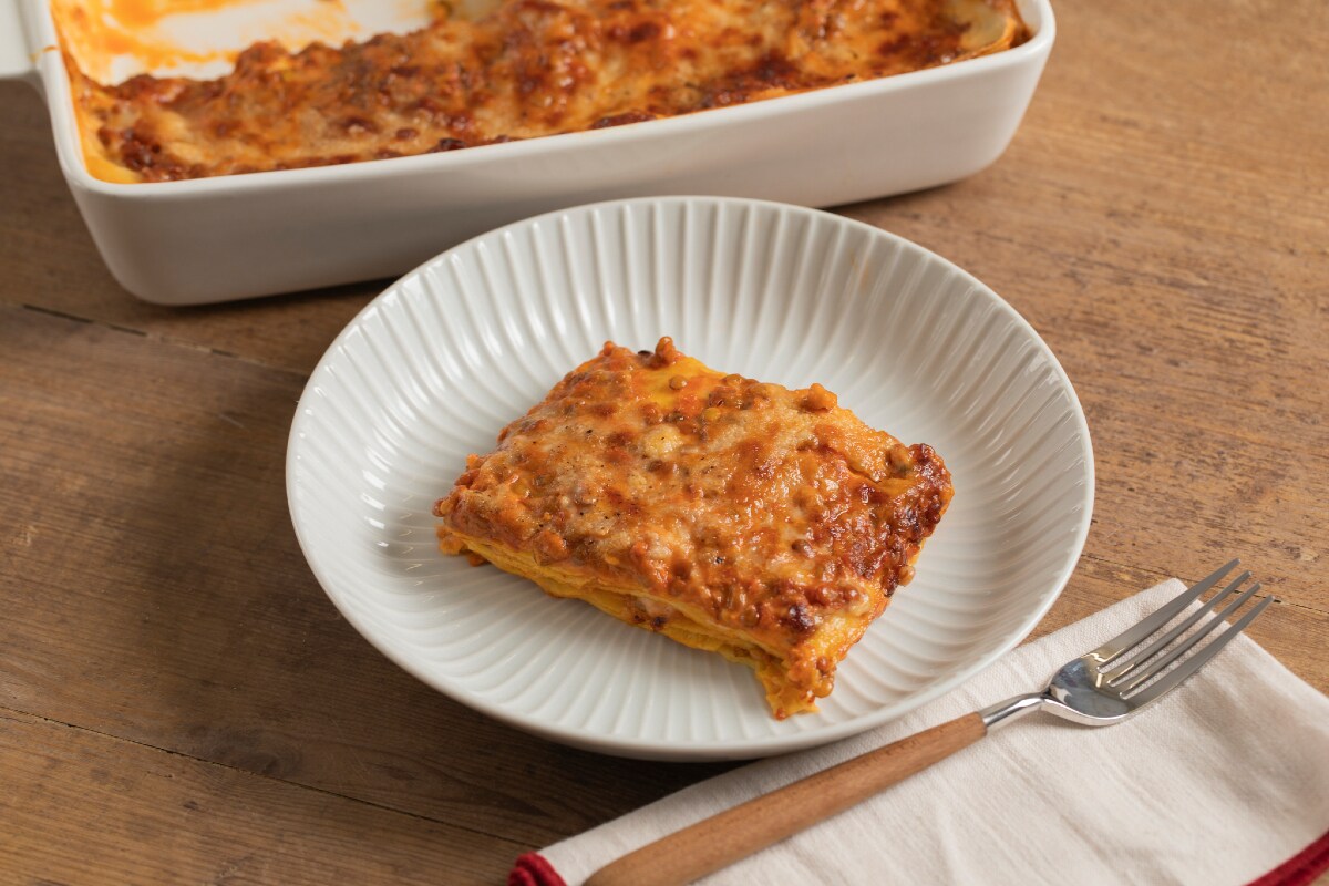 Lasagne mit Linsenragout