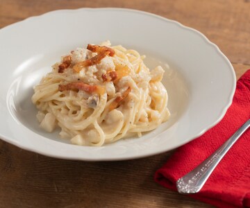 Tonnarelli alla gricia con Kabeljau