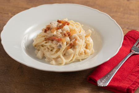 Tonnarelli alla gricia con Kabeljau