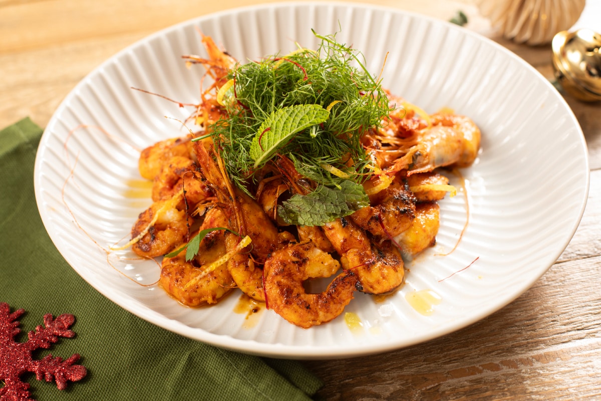 Marinierte Garnelen auf der Plancha