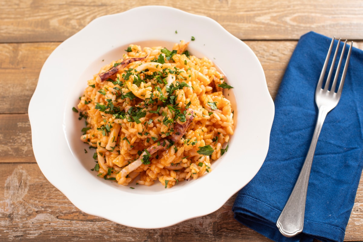 Risotto mit Tintenfischen
