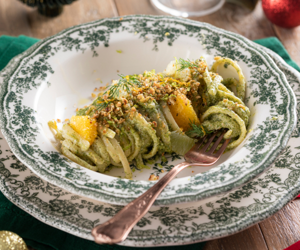 Linguine mit Dill- und Zitruspesto