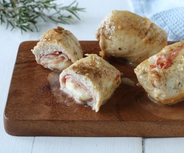 Hähnchenröllchen in der Pfanne