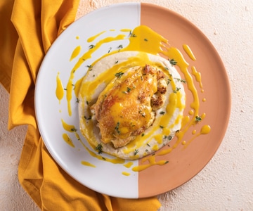 Hähnchen mit Blumenkohl und Senfsauce