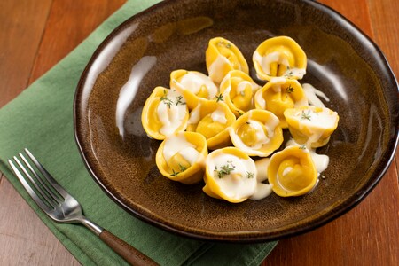 Kartoffel- und Zwiebelravioli mit Käsecreme