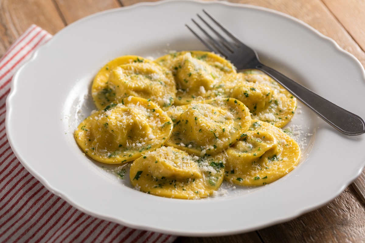 Safranravioli mit Ossobuco