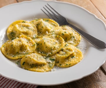 Safranravioli mit Ossobuco