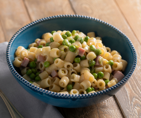 Cremige Pasta mit Schinken und Erbsen