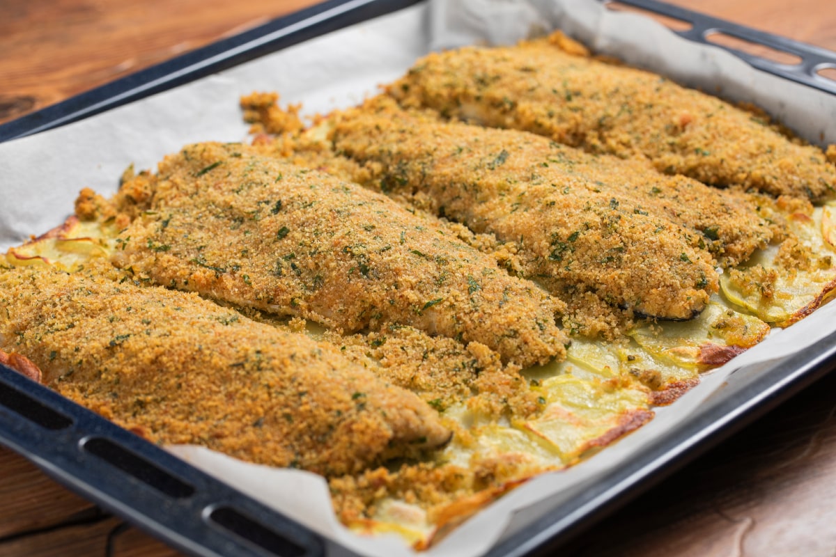 Gratinierter Wolfsbarschfilets