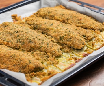 Gratinierter Wolfsbarschfilets
