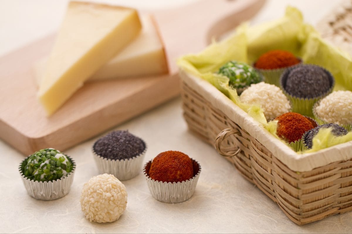 Käsetrüffel in vier Farben