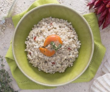 Orzotto mit Jakobsmuschelcreme