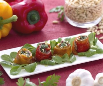 Geröstete Paprikafilets mit würzigen Sardellen