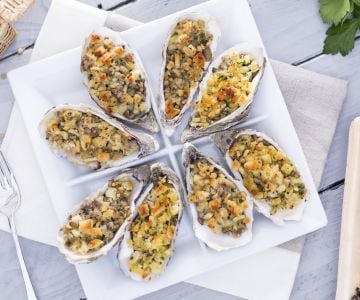 Gratinierte Austern mit Pilzen