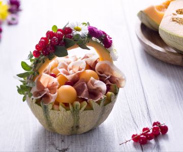 Schinken und Melone Körbchen