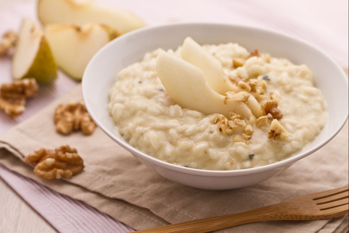 Risotto mit Gorgonzola, Birnen und Walnüssen