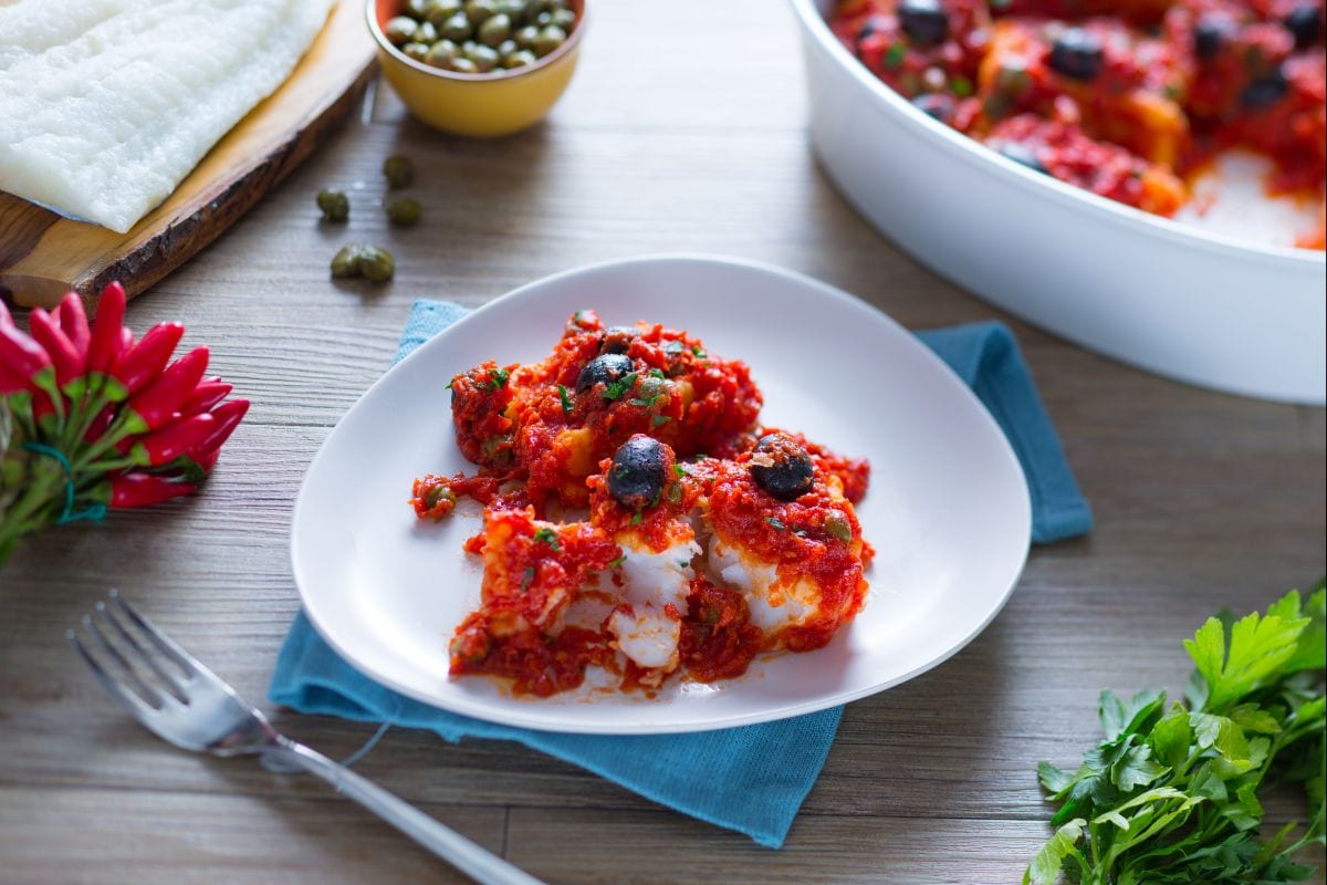 Napolitanische Kabeljau-Auflaufform